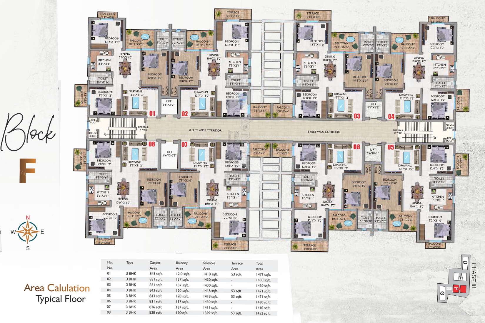 BLOCK F Typical Floor Plan